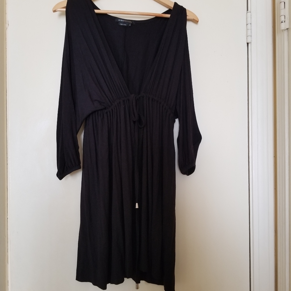 BCBG V Neck Black Dress